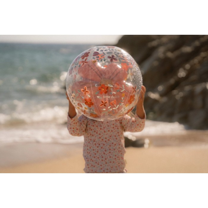 Minge de plaja cu figurina 3D - Floare - Roz - Little Dutch
