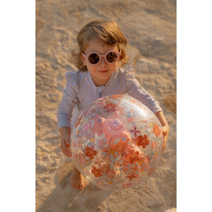 Minge de plaja cu figurina 3D - Floare - Roz - Little Dutch