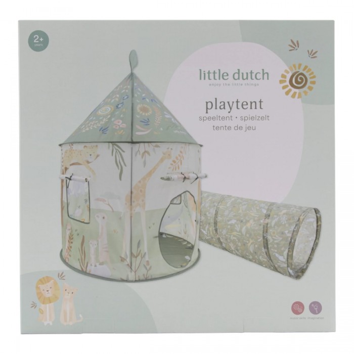 Cort pentru joaca si tunel - Safari Friends - Little Dutch
