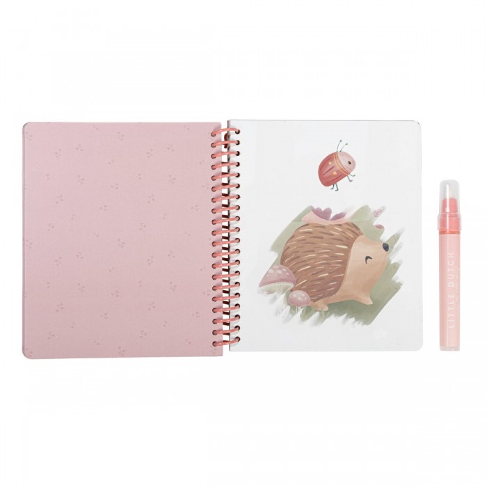 Carte magica de colorat cu apa - Rosa Fairy Garden - Little Dutch