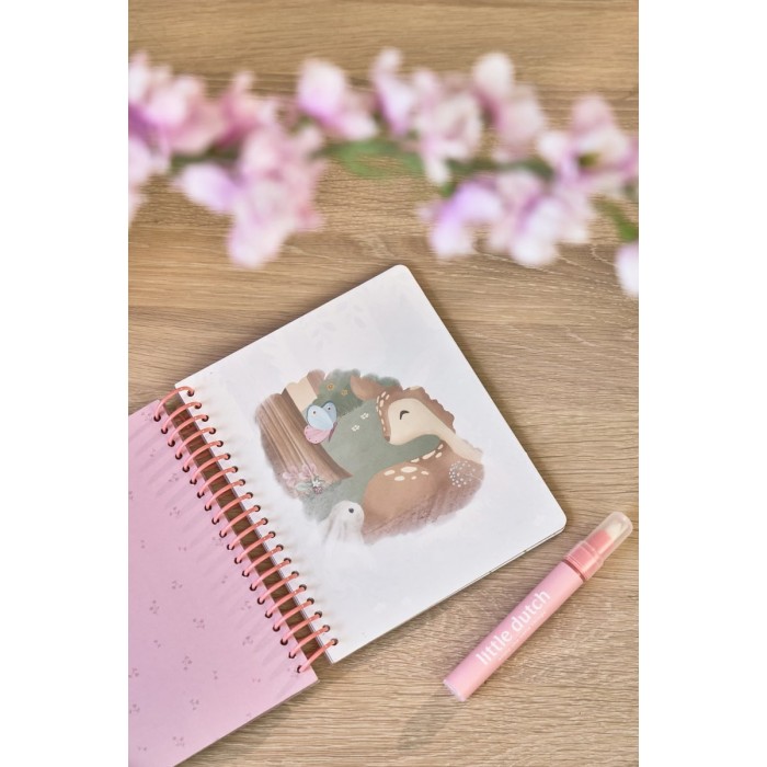 Carte magica de colorat cu apa - Rosa Fairy Garden - Little Dutch