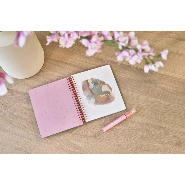 Carte magica de colorat cu apa - Rosa Fairy Garden - Little Dutch