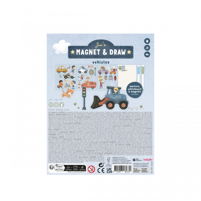 Carte magnetica cu figurine - Jim Vehicles - Little Dutch