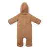 Salopeta tricotata cu gluga pentru bebelusi - Brown - Little Dutch