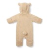 Salopeta captusita cu gluga din material teddy - Baby Bunny Sand - Little Dutch