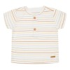 Tricou cu maneca scurta cu volanase din bumbac organic - Vintage Sunny Stripes - Little Dutch