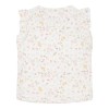 Tricou cu maneca scurta cu volanase din bumbac organic - Flowers & Butterflies - Little Dutch