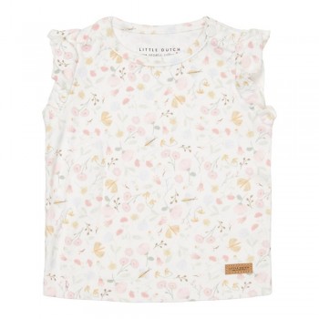 Tricou cu maneca scurta cu volanase din bumbac organic - Flowers & Butterflies - Little Dutch Tricou cu maneca scurta cu volanase din bumbac organic - Flowers & Butterflies - Little Dutch