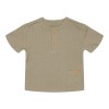 Tricou cu maneca scurta cu volanase din bumbac organic - Little Goose - Olive - Little Dutch