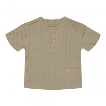 Tricou cu maneca scurta cu volanase din bumbac organic - Little Goose - Olive - Little Dutch Tricou cu maneca scurta cu volanase din bumbac organic - Little Goose - Olive - Little Dutch