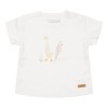 Tricou cu maneca scurta cu volanase din bumbac organic - Little Goose - Walking White - Little Dutch