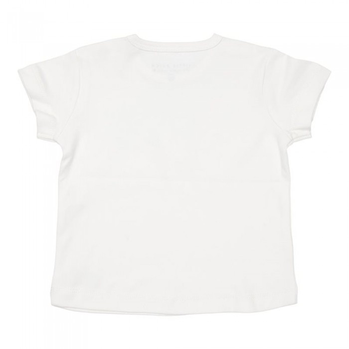 Tricou cu maneca scurta cu volanase din bumbac organic - Little Goose - Walking White - Little Dutch