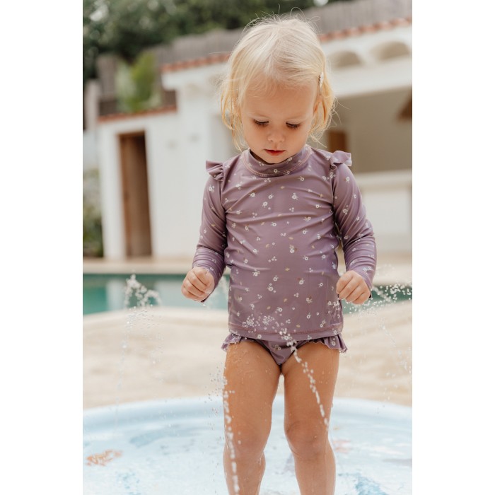 Bluza cu maneca lunga cu protectie UV 50+ - Mauve Blossom - Little Dutch