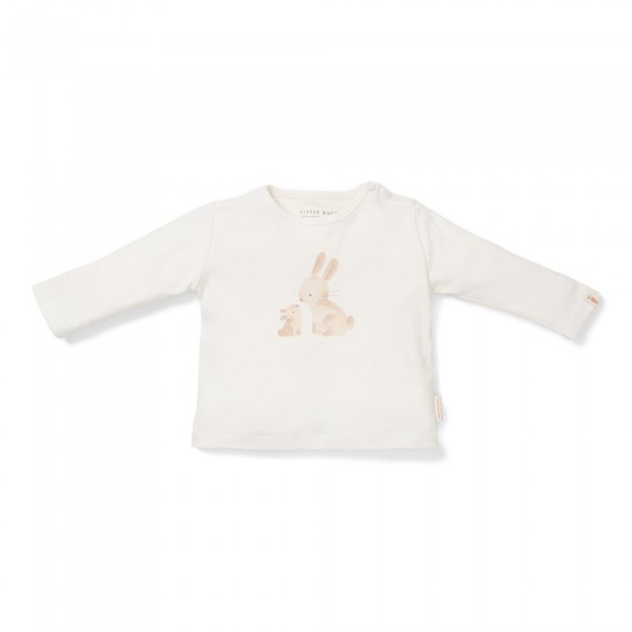 Bluza cu maneca lunga din bumbac organic - Baby Bunny - White - Little Dutch