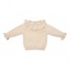 Bluzita din tricot de bumbac organic cu volane - Little Farm - Sand - Little Dutch