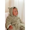 Salopeta captusita cu gluga din material teddy - Soft Green - Little Dutch