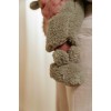 Salopeta captusita cu gluga din material teddy - Soft Green - Little Dutch