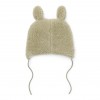 Caciulita cu snur din material teddy pentru bebelusi - Soft Green - Little Dutch
