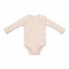 Body kimono din bumbac organic pentru bebelusi - Little Farm - Green Leves - Little Dutch