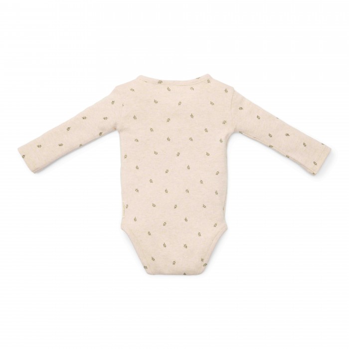 Body kimono din bumbac organic pentru bebelusi - Little Farm - Green Leves - Little Dutch