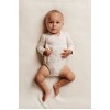 Body kimono din bumbac organic pentru bebelusi - Little Farm - Green Leves - Little Dutch