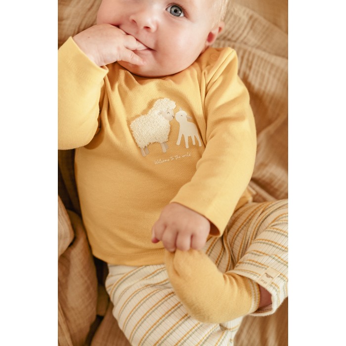 Bluza cu maneca lunga din bumbac organic - Little Farm - Warm Yellow - Little Dutch