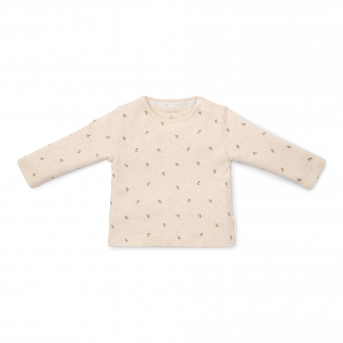 Bluza cu maneca lunga din bumbac organic - Little Farm - Green Leves - Little Dutch