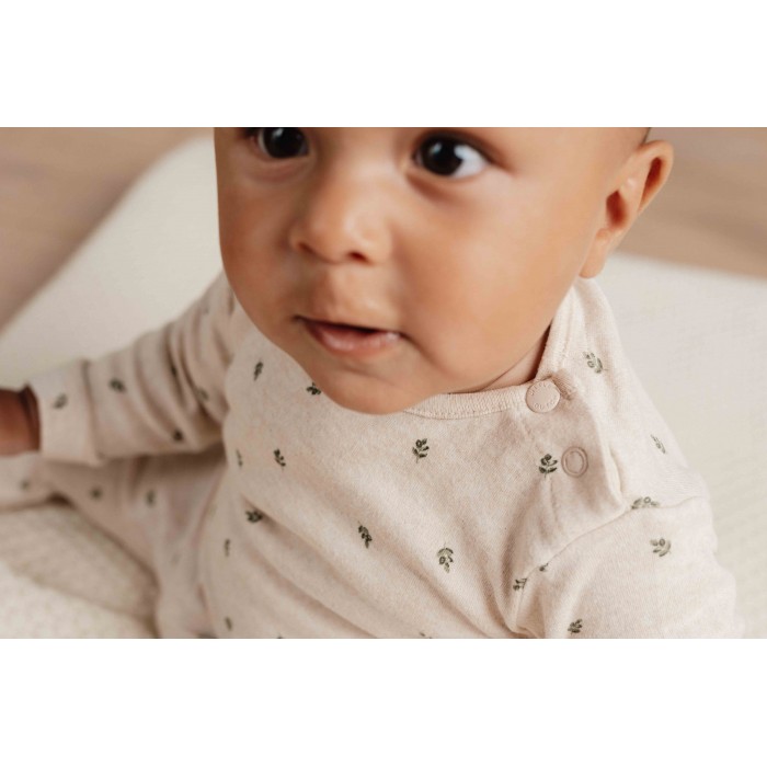 Bluza cu maneca lunga din bumbac organic - Little Farm - Green Leves - Little Dutch