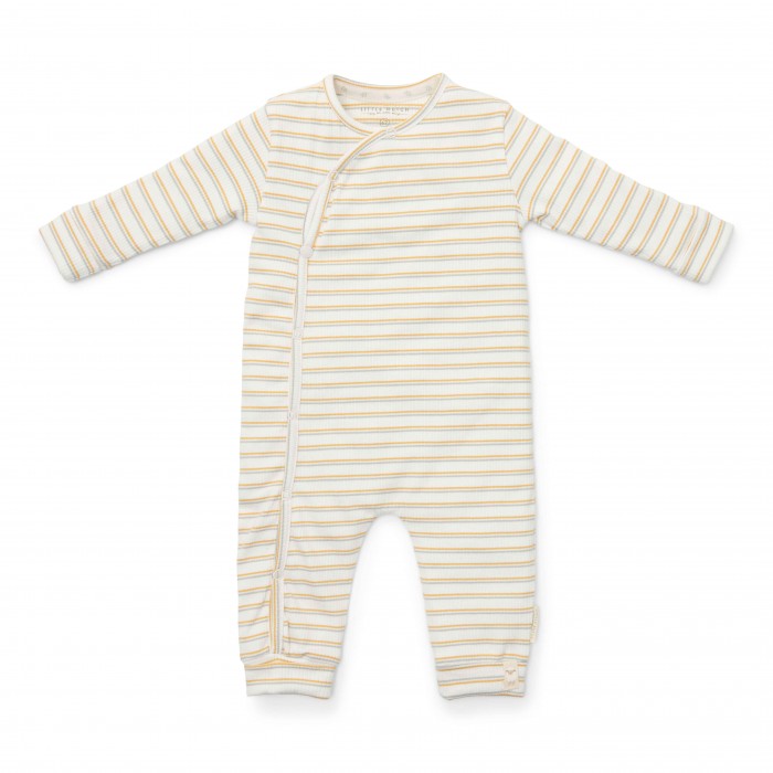 Salopeta din bumbac organic - Little Farm - Multi Stripe - Little Dutch