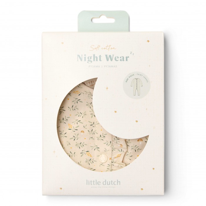 Pijama Salopeta din bumbac organic pentru copii - Fairy Leaves - Little Dutch
