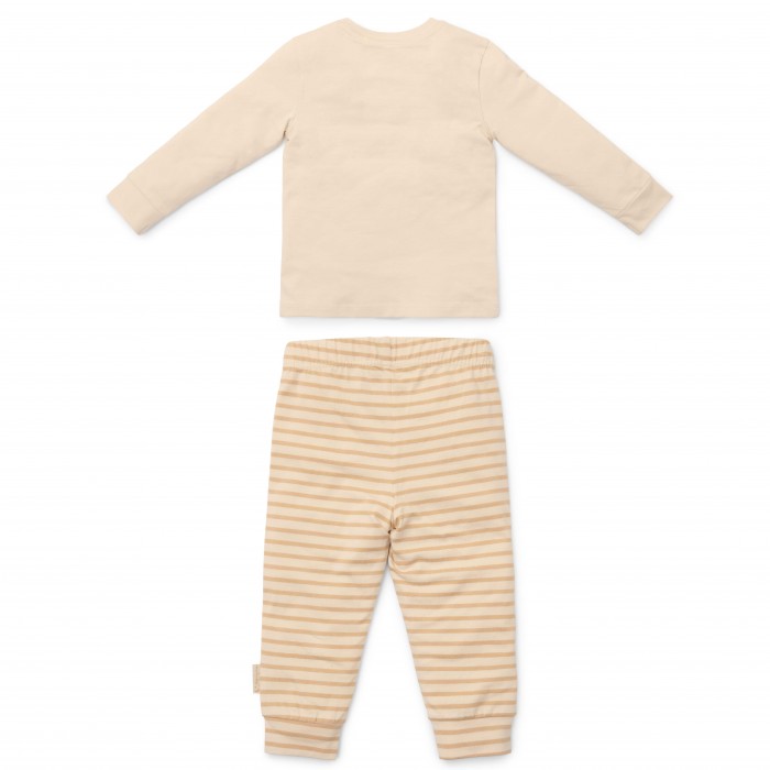 Pijama din bumbac organic - Natural Stripes - Little Dutch