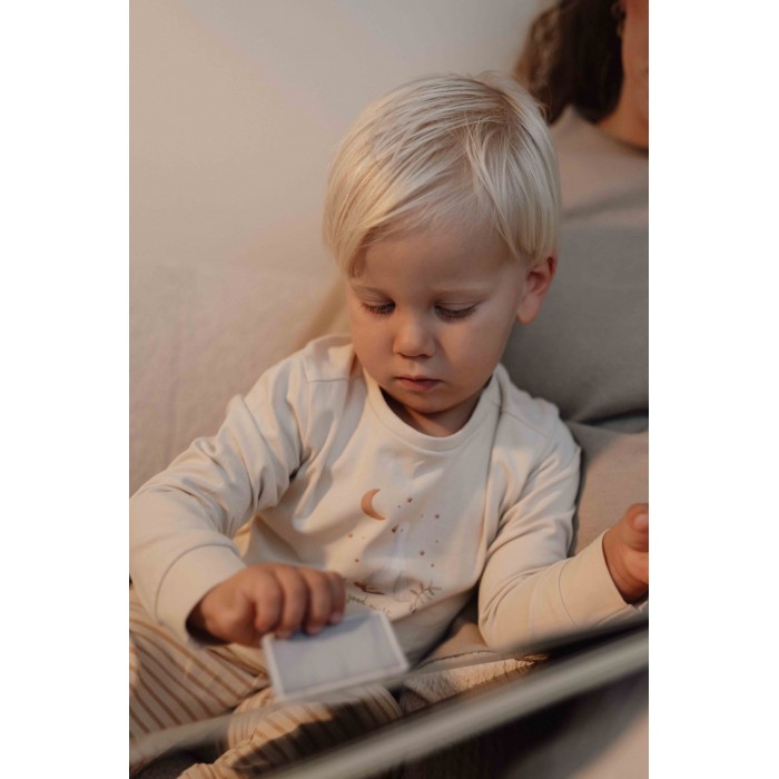 Pijama din bumbac organic - Natural Stripes - Little Dutch