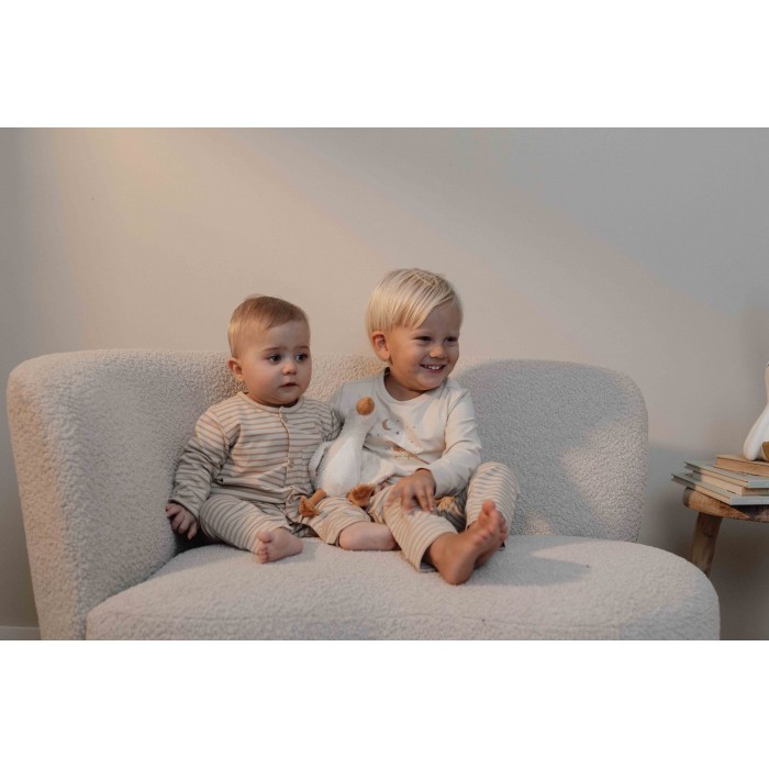 Pijama din bumbac organic - Natural Stripes - Little Dutch