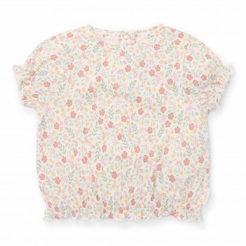Tricou din bumbac organic - Blossom - White - Fairy Garden Little Dutch Tricou din bumbac organic - Blossom - White - Fairy Garden Little Dutch