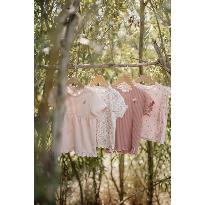Tricou din bumbac organic - Blossom - White - Fairy Garden Little Dutch