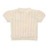 Bluza tricotata cu maneca scurta din bumbac organic - Creme - Fairy Garden - Little Dutch