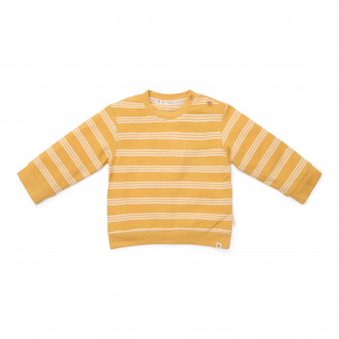 Bluza din bumbac organic - Yellow Stripe - Forest Friends - Little Dutch