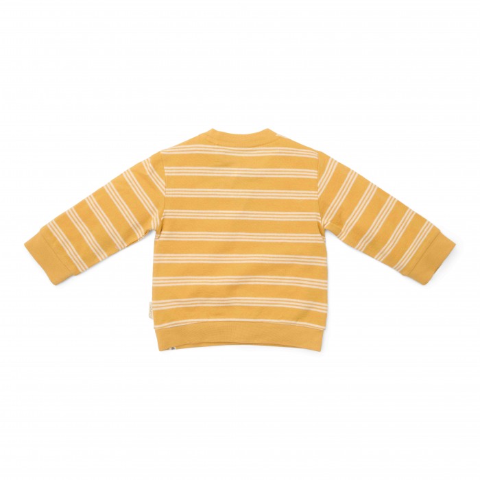 Bluza din bumbac organic - Yellow Stripe - Forest Friends - Little Dutch