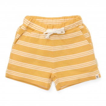 Pantaloni scurti din bumbac organic -Yellow Stripe - Forest Friends - Little Dutch Pantaloni scurti din bumbac organic -Yellow Stripe - Forest Friends - Little Dutch