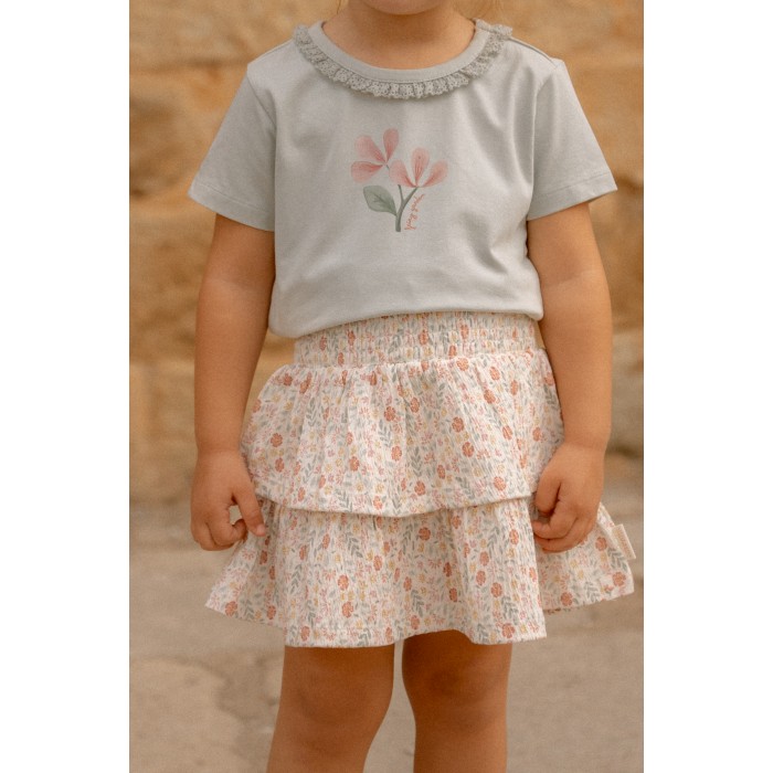 Fustita din bumbac organic - Creme - Fairy Garden - Little Dutch
