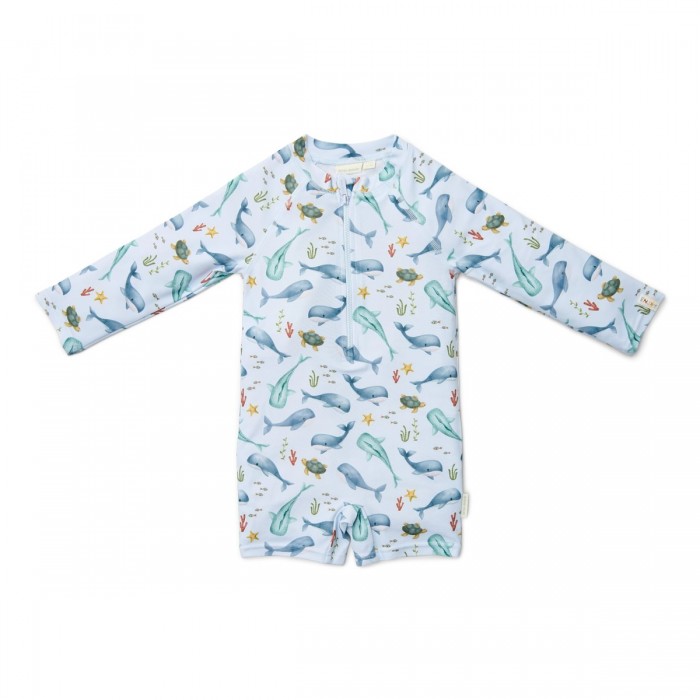 Costum de baie intreg cu maneca lunga - protectie UV 50+ - Ocean Multi - Little Dutch
