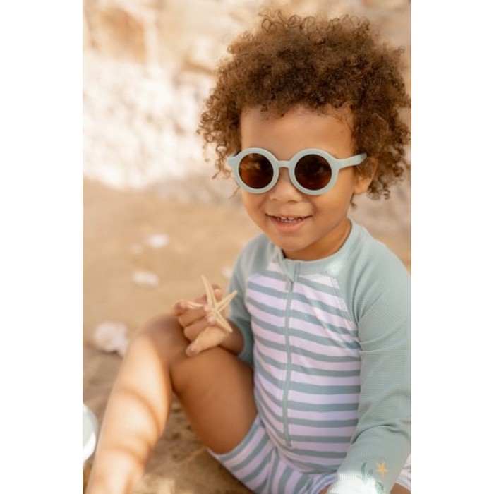 Costum de baie intreg cu maneca lunga - protectie UV 50+ - Stripes Surf Green - Little Dutch