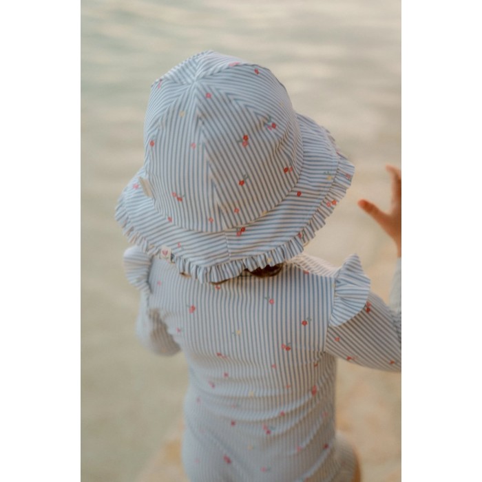 Costum de baie intreg cu maneca lunga - protectie UV 50+ - Sunny Flowers Blue - Little Dutch