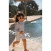 Costum de baie intreg cu maneca lunga - protectie UV 50+ - Sunny Flowers Blue - Little Dutch