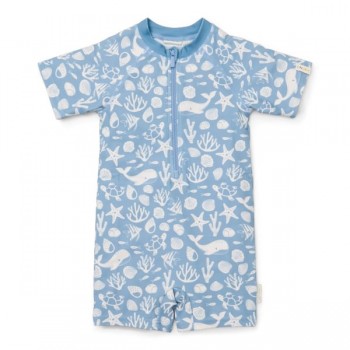 Costum de baie intreg cu maneca scurta - protectie UV 50+ - Sea Life Ocean Blue - Little Dutch Costum de baie intreg cu maneca scurta - protectie UV 50+ - Sea Life Ocean Blue - Little Dutch