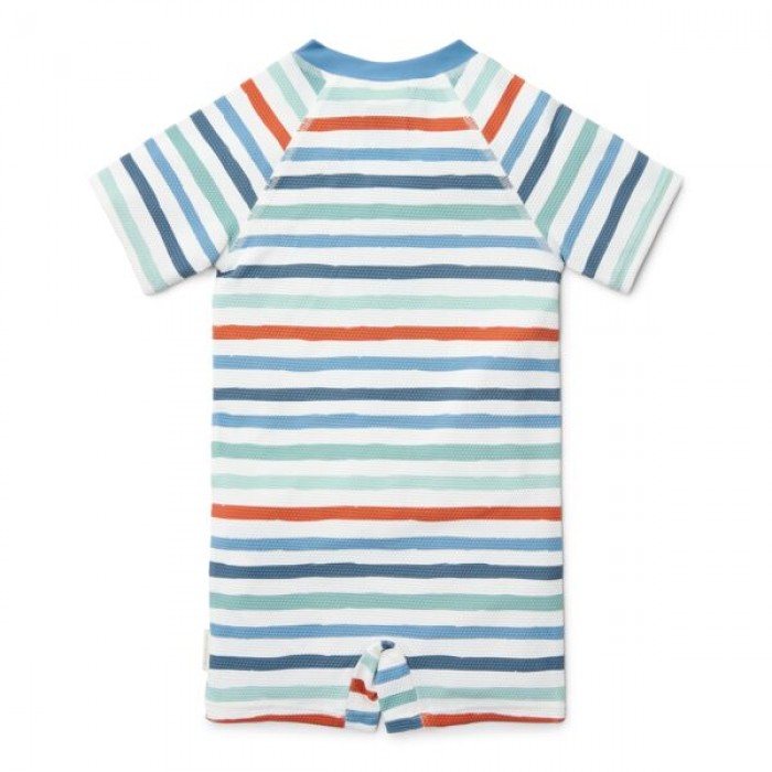 Costum de baie intreg cu maneca scurta - protectie UV 50+ - Stripes Multi Colour - Little Dutch