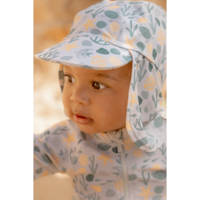 Costum de baie intreg cu maneca scurta - protectie UV 50+ - Seashells Multi Colour - Little Dutch