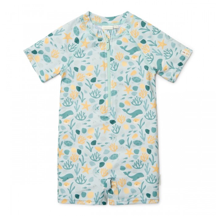 Costum de baie intreg cu maneca scurta - protectie UV 50+ - Seashells Multi Colour - Little Dutch
