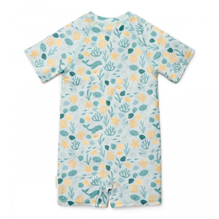 Costum de baie intreg cu maneca scurta - protectie UV 50+ - Seashells Multi Colour - Little Dutch
