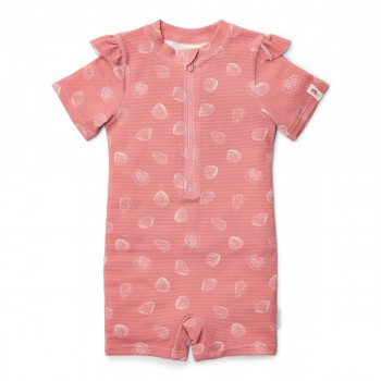 Costum de baie intreg cu maneca scurta - protectie UV 50+ - Ocean Treasures - Pink - Little Dutch